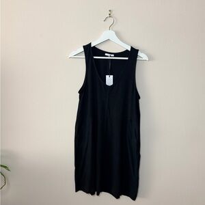 ZSupply Black Suade Like Sleeveless Mini Dress w/ Pockets